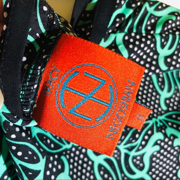 Boutique-Tracy Negoshian black/green/white tunic - Picture 7 of 8